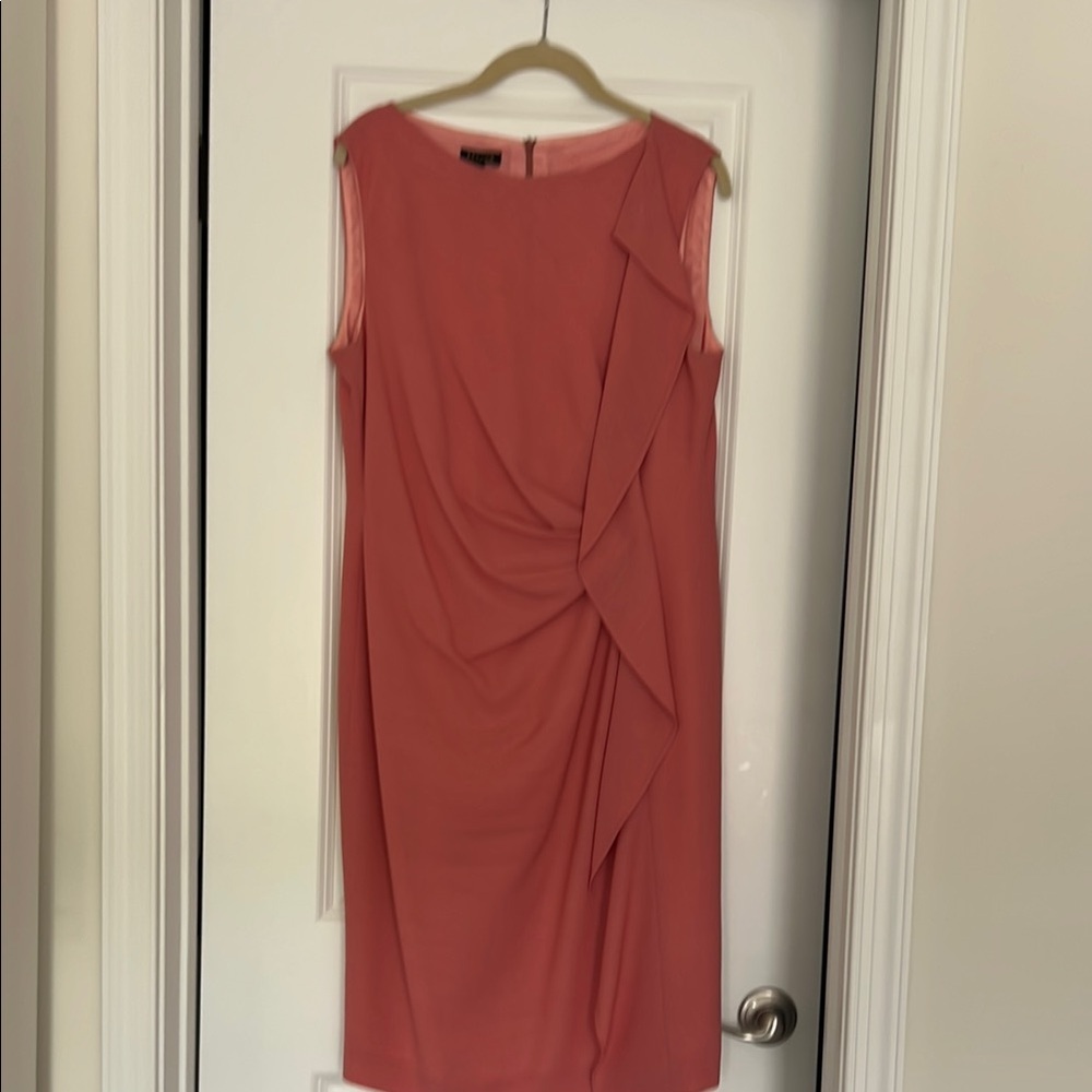 Escada Pink Ruched Asymmetrical Sheath Dress